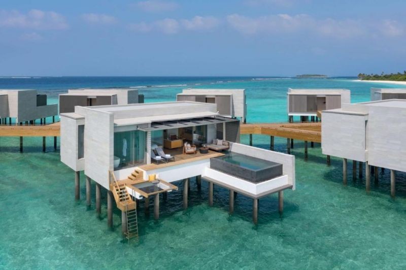 lagoon overwater villa with pool